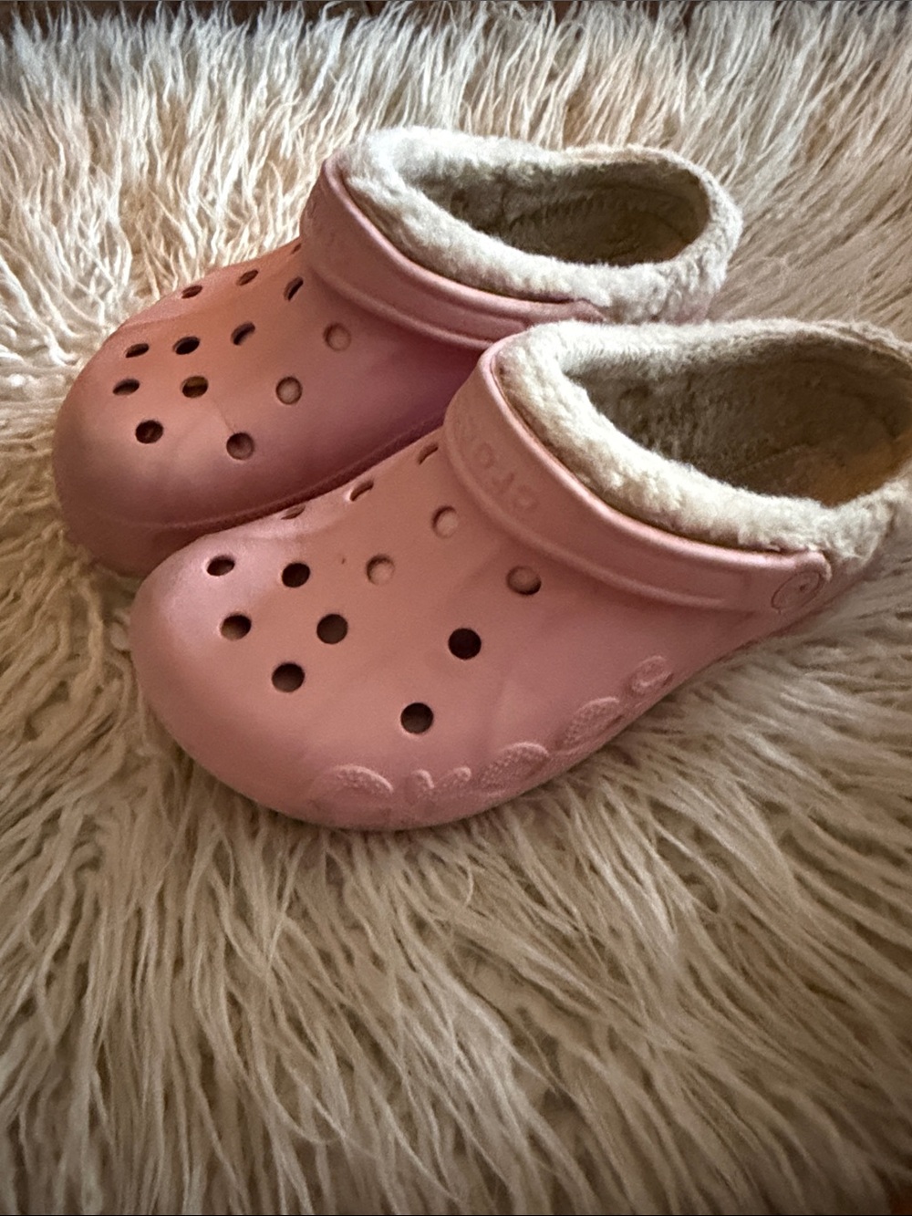 Women’s Pink Fleece-Lined Clog Shoes